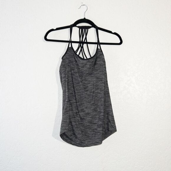 Lululemon Heathered Black Moment To Movement 2-In-1 Tank Top Size 2 - Picture 3 of 8
